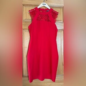 Elegant Red Lace Dress Bodycon